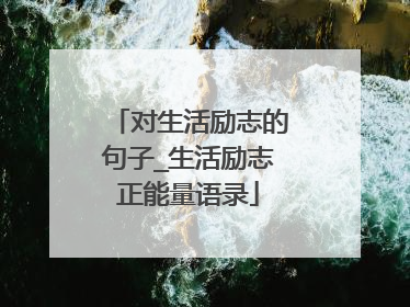 对生活励志的句子_生活励志正能量语录