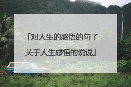 对人生的感悟的句子 关于人生感悟的说说