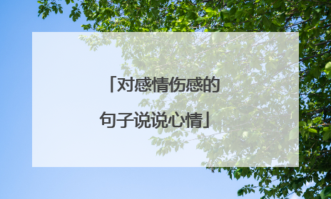 对感情伤感的句子说说心情