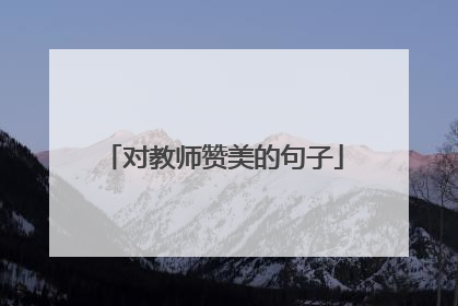 对教师赞美的句子