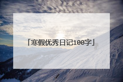 寒假优秀日记100字