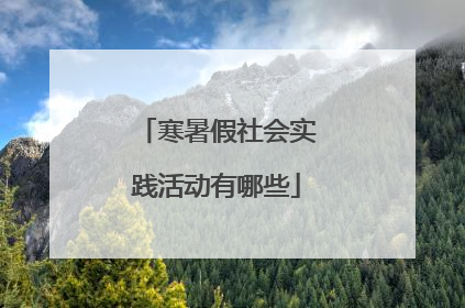 寒暑假社会实践活动有哪些