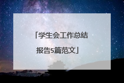 学生会工作总结报告5篇范文