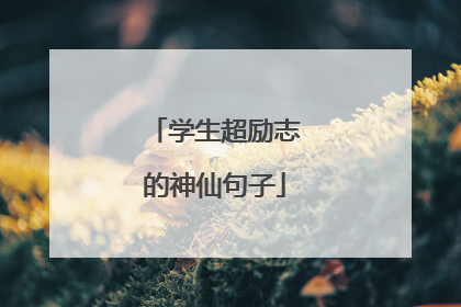 学生超励志的神仙句子