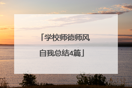 学校师德师风自我总结4篇