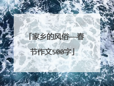 家乡的风俗——春节作文500字