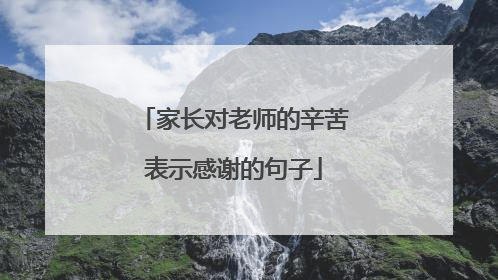 家长对老师的辛苦表示感谢的句子