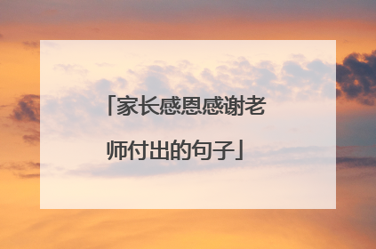 家长感恩感谢老师付出的句子