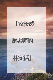 家长感谢老师的朴实话