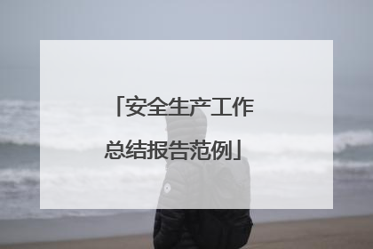 安全生产工作总结报告范例