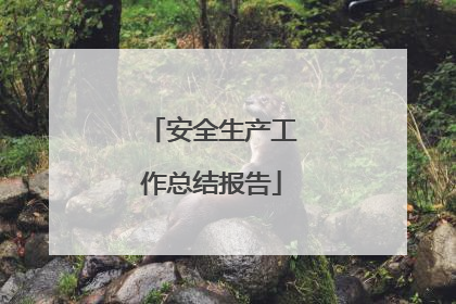 安全生产工作总结报告