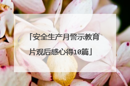 安全生产月警示教育片观后感心得10篇