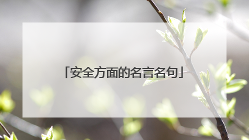 安全方面的名言名句