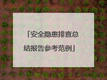 安全隐患排查总结报告参考范例