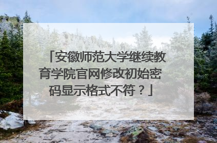 安徽师范大学继续教育学院官网修改初始密码显示格式不符？