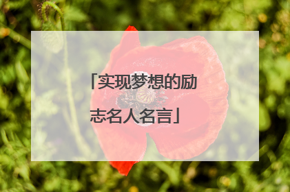 实现梦想的励志名人名言