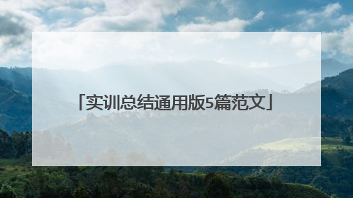 实训总结通用版5篇范文