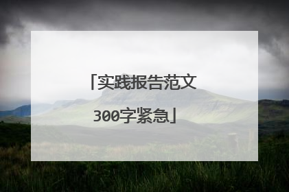 实践报告范文300字紧急