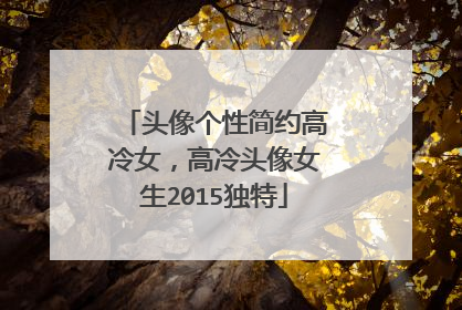 头像个性简约高冷女，高冷头像女生2015独特