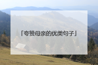 夸赞母亲的优美句子