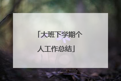 大班下学期个人工作总结