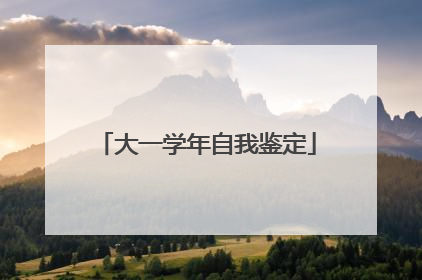 大一学年自我鉴定