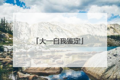 大一自我鉴定