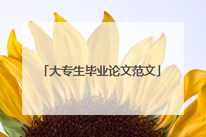 大专生毕业论文范文
