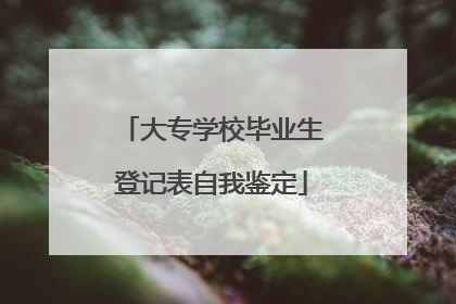 大专学校毕业生登记表自我鉴定