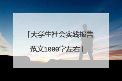 大学生社会实践报告范文1000字左右