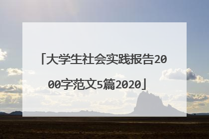 大学生社会实践报告2000字范文5篇2020