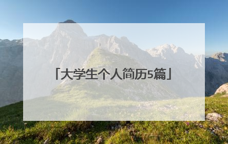 大学生个人简历5篇