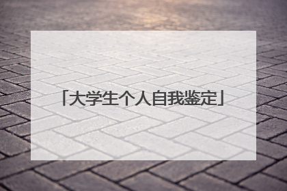 大学生个人自我鉴定