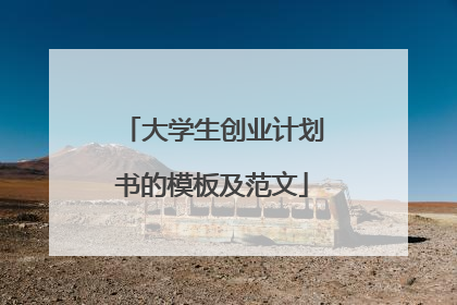 大学生创业计划书的模板及范文