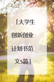 大学生创新创业计划书范文5篇