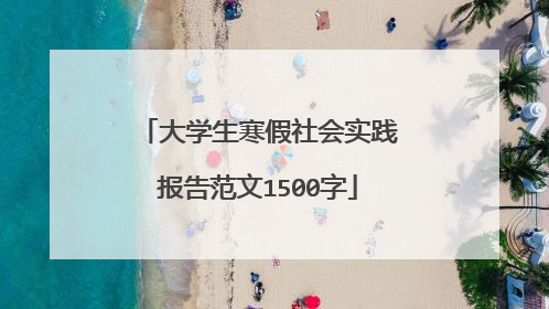 大学生寒假社会实践报告范文1500字