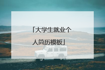 大学生就业个人简历模板