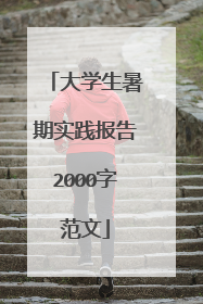 大学生暑期实践报告2000字范文