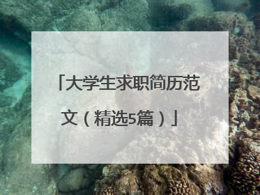 大学生求职简历范文（精选5篇）