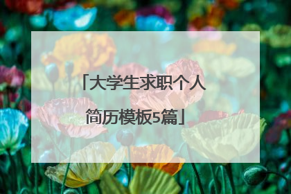 大学生求职个人简历模板5篇