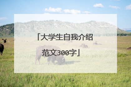 大学生自我介绍范文300字