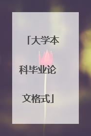 大学本科毕业论文格式