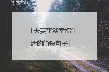 夫妻平淡幸福生活的简短句子