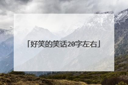 好笑的笑话20字左右