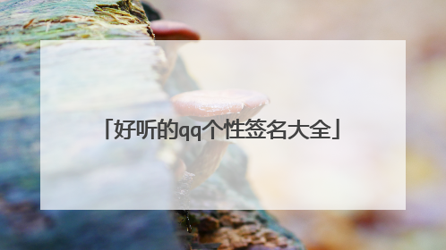 好听的qq个性签名大全