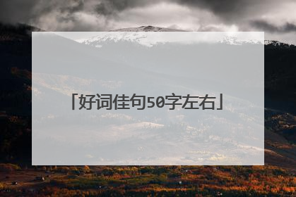 好词佳句50字左右