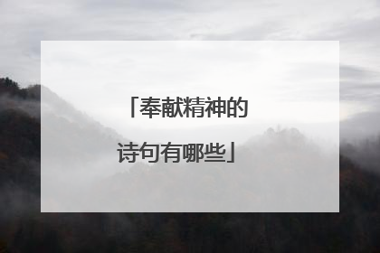 奉献精神的诗句有哪些
