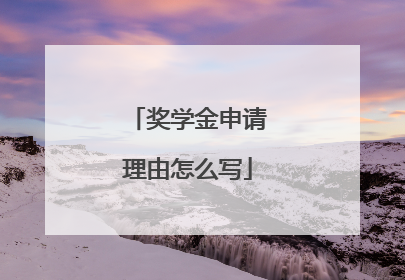 奖学金申请理由怎么写