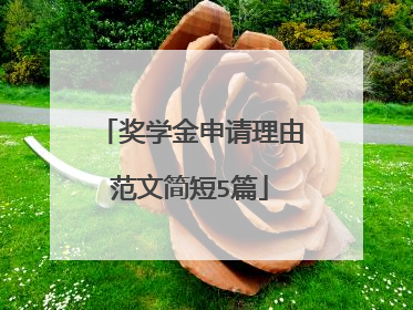 奖学金申请理由范文简短5篇