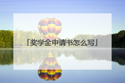 奖学金申请书怎么写
